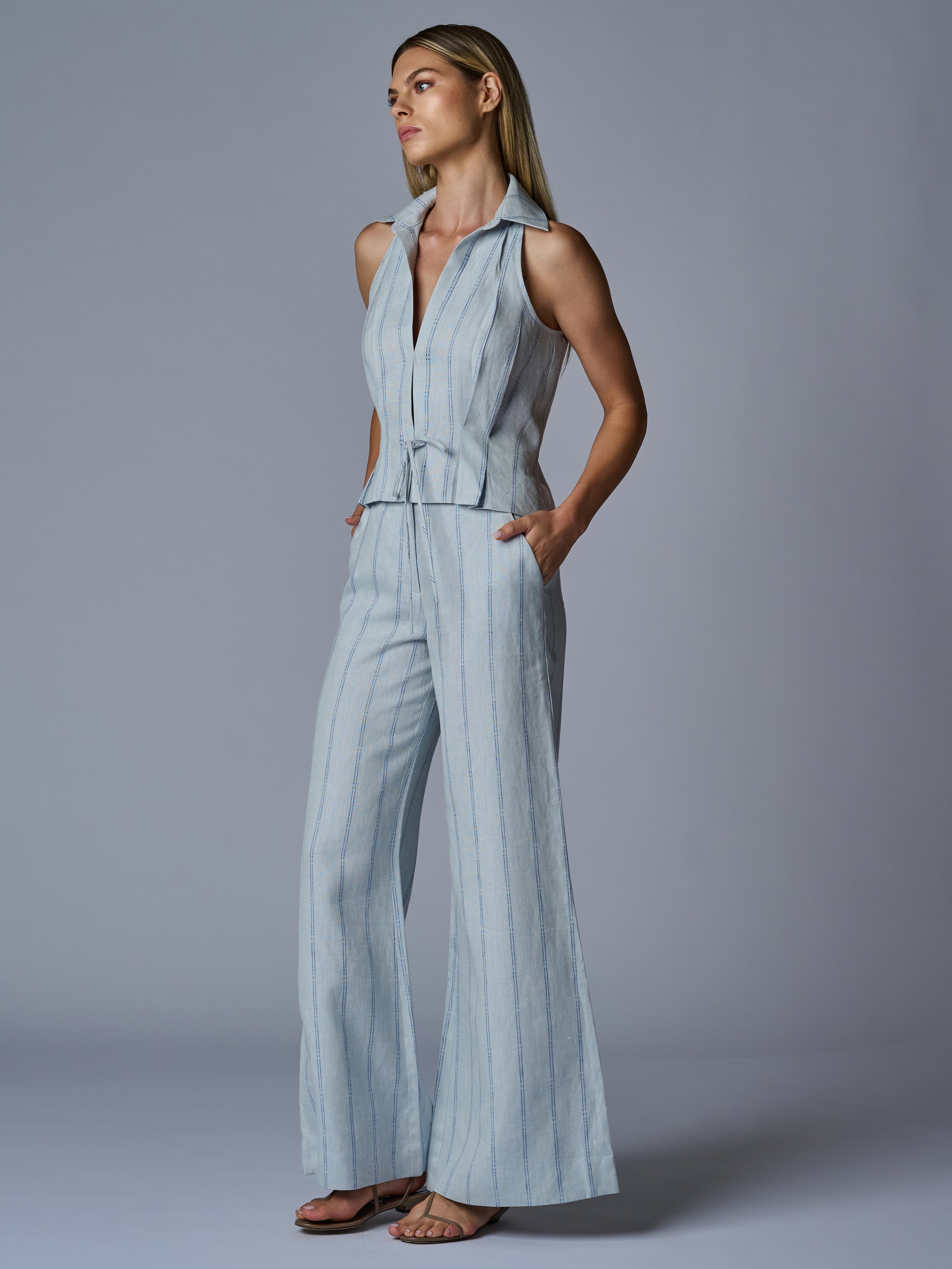CAPRI PANT - BLUE STRIPE