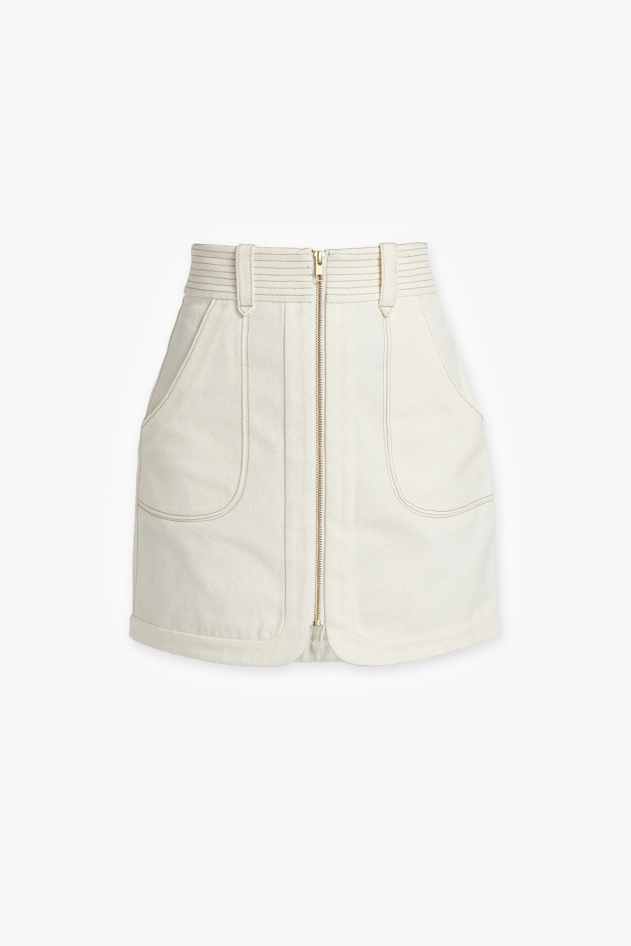 Nora Skirt in Ivory Cotton Twill | HEVRON