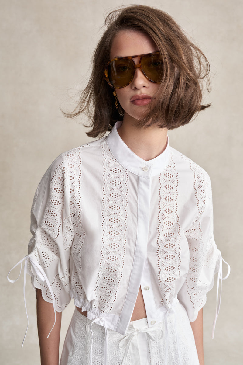 EVA TOP IN EYELET