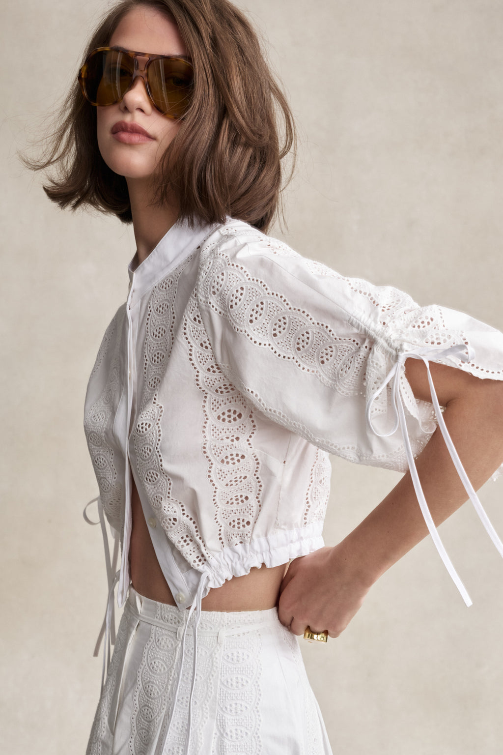 EVA TOP IN EYELET
