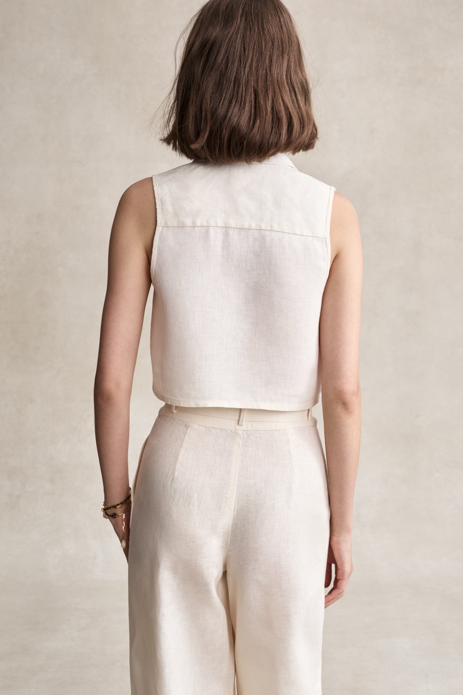 Ivory Wide-Leg Linen Pants | HEVRON Alina Pant