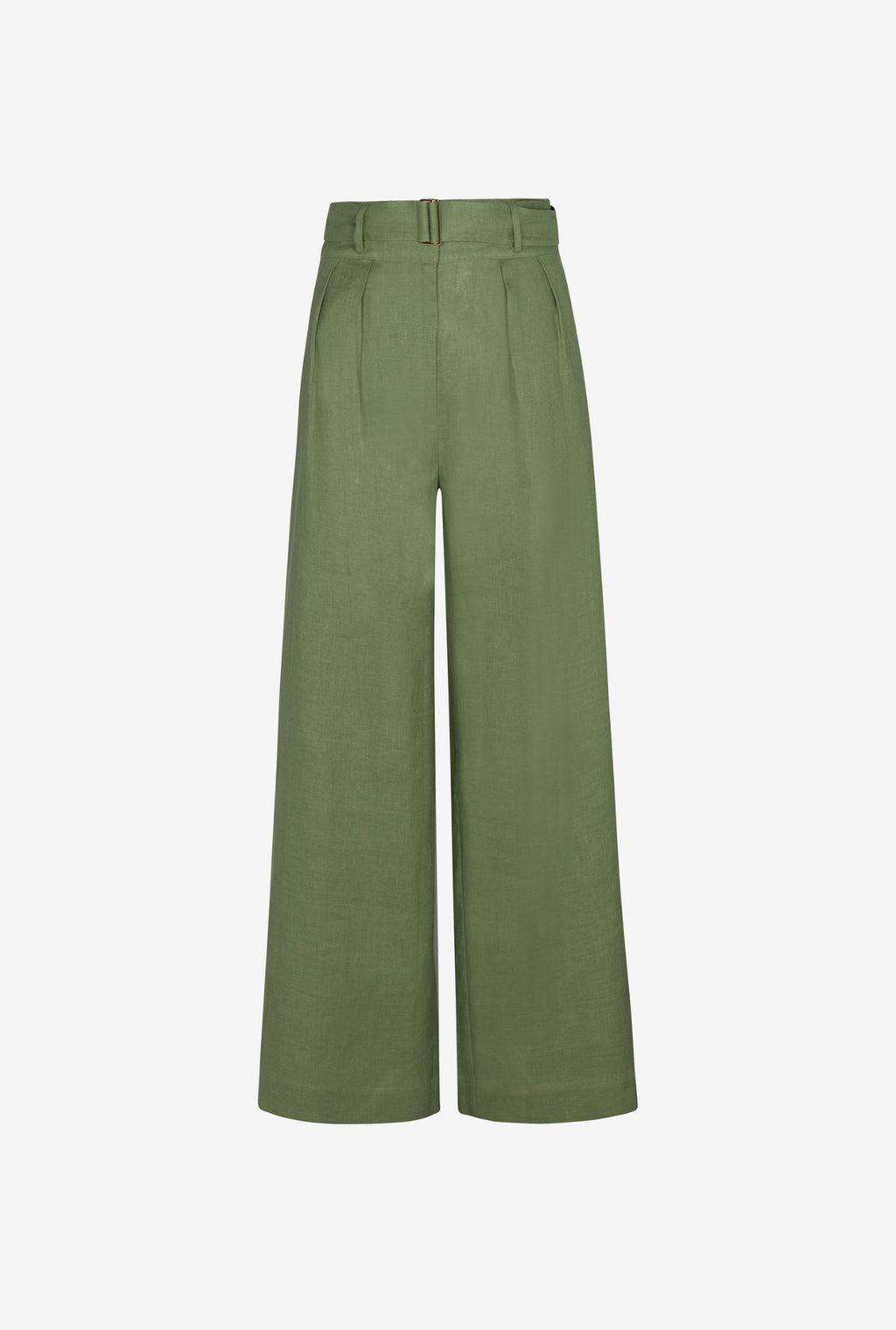 HEVRON Alina Pant Sage Wide-Leg Linen Pants, front view