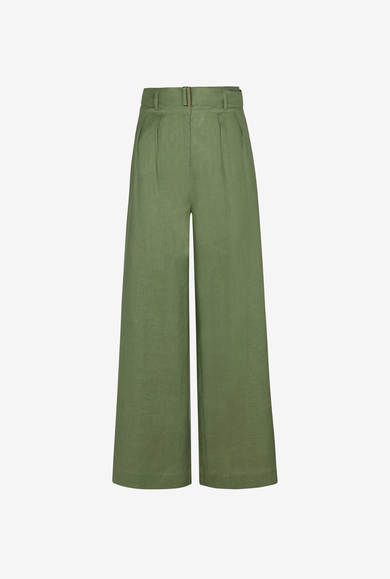 HEVRON Alina Pant Sage Wide-Leg Linen Pants, front view