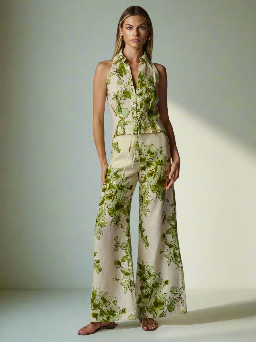 SLOAN VEST - GREEN FLORAL