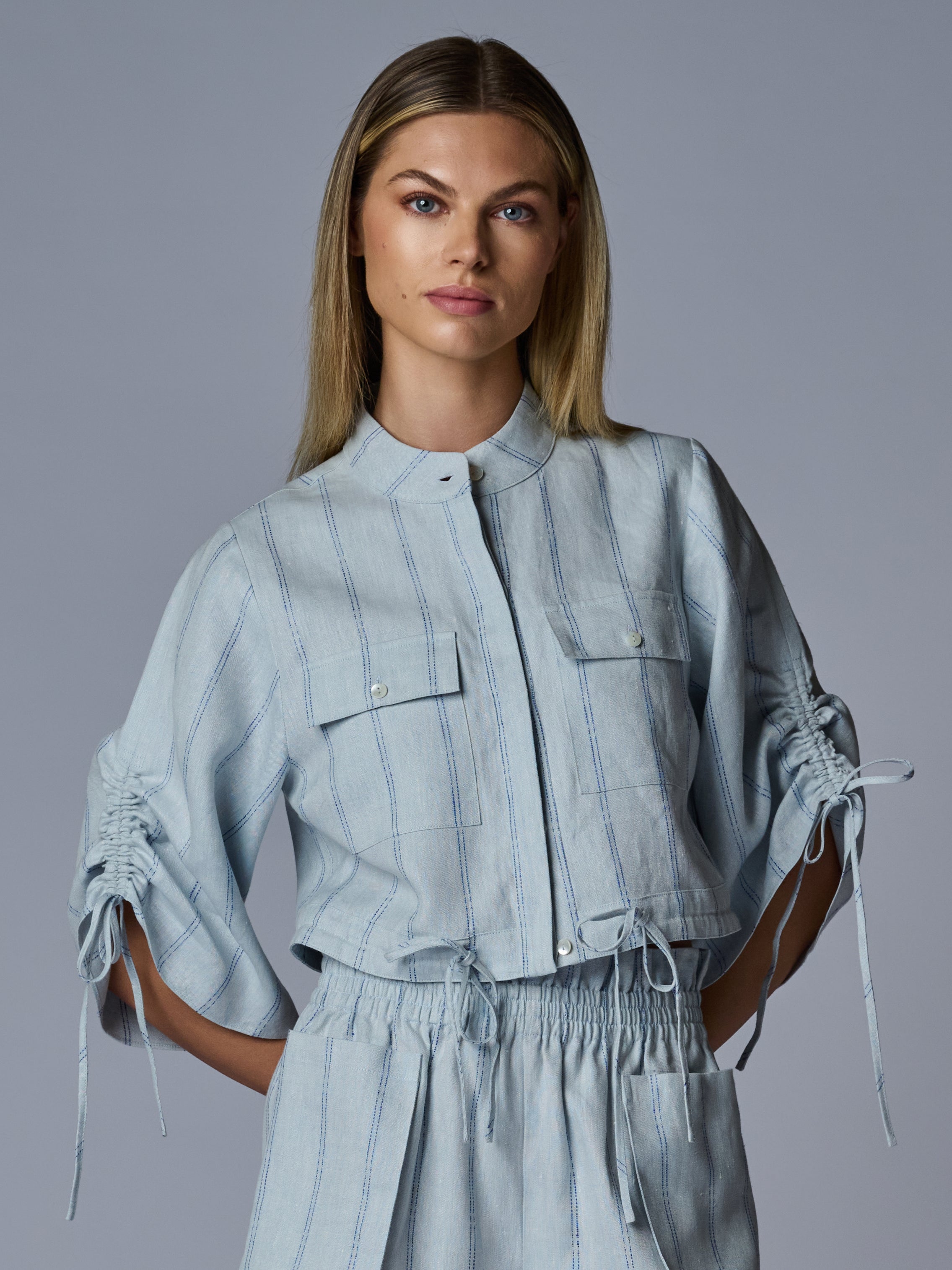 EVA TOP  - BLUE STRIPE