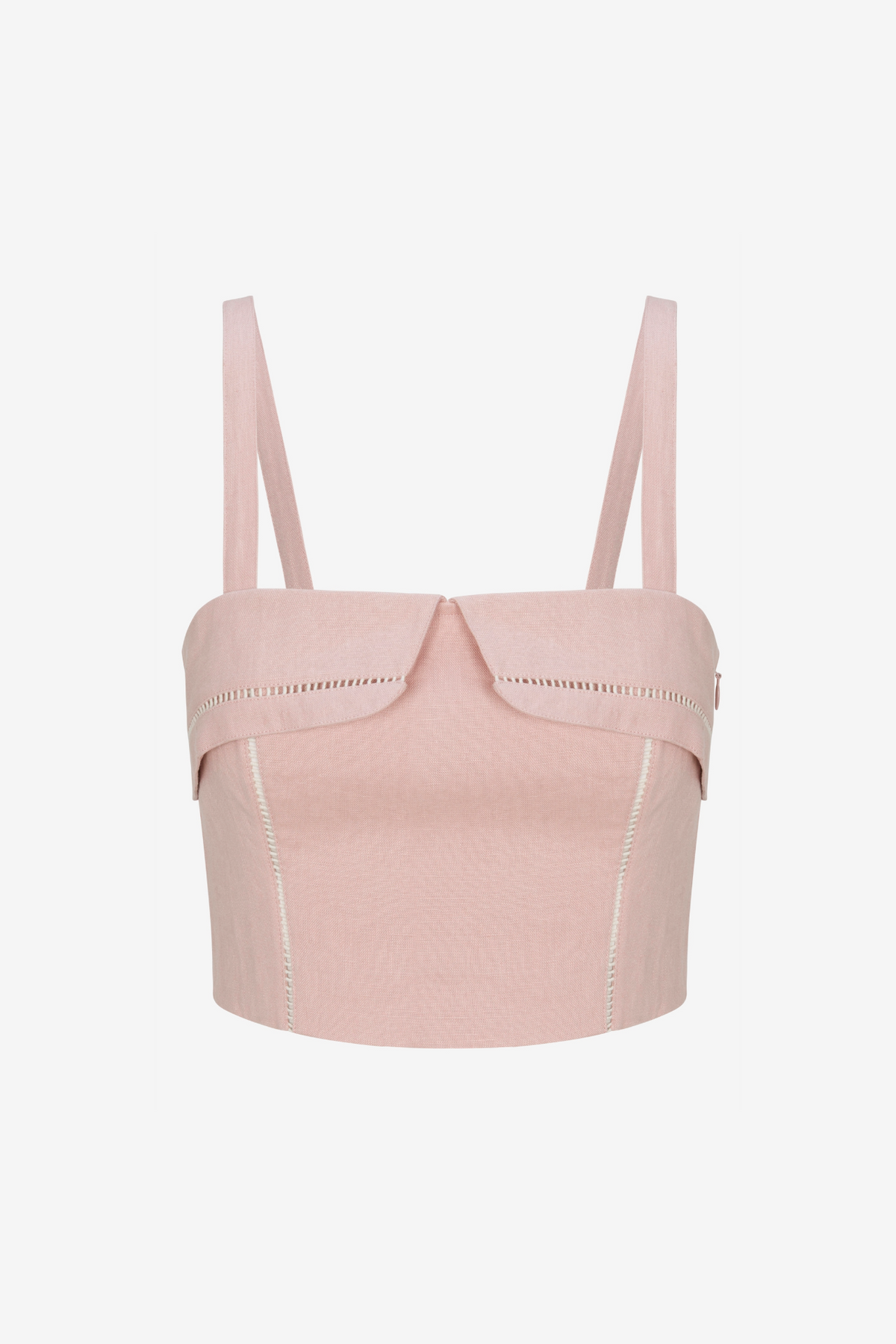 Dusty Pink Linen Bustier Top | HEVRON Alba Top