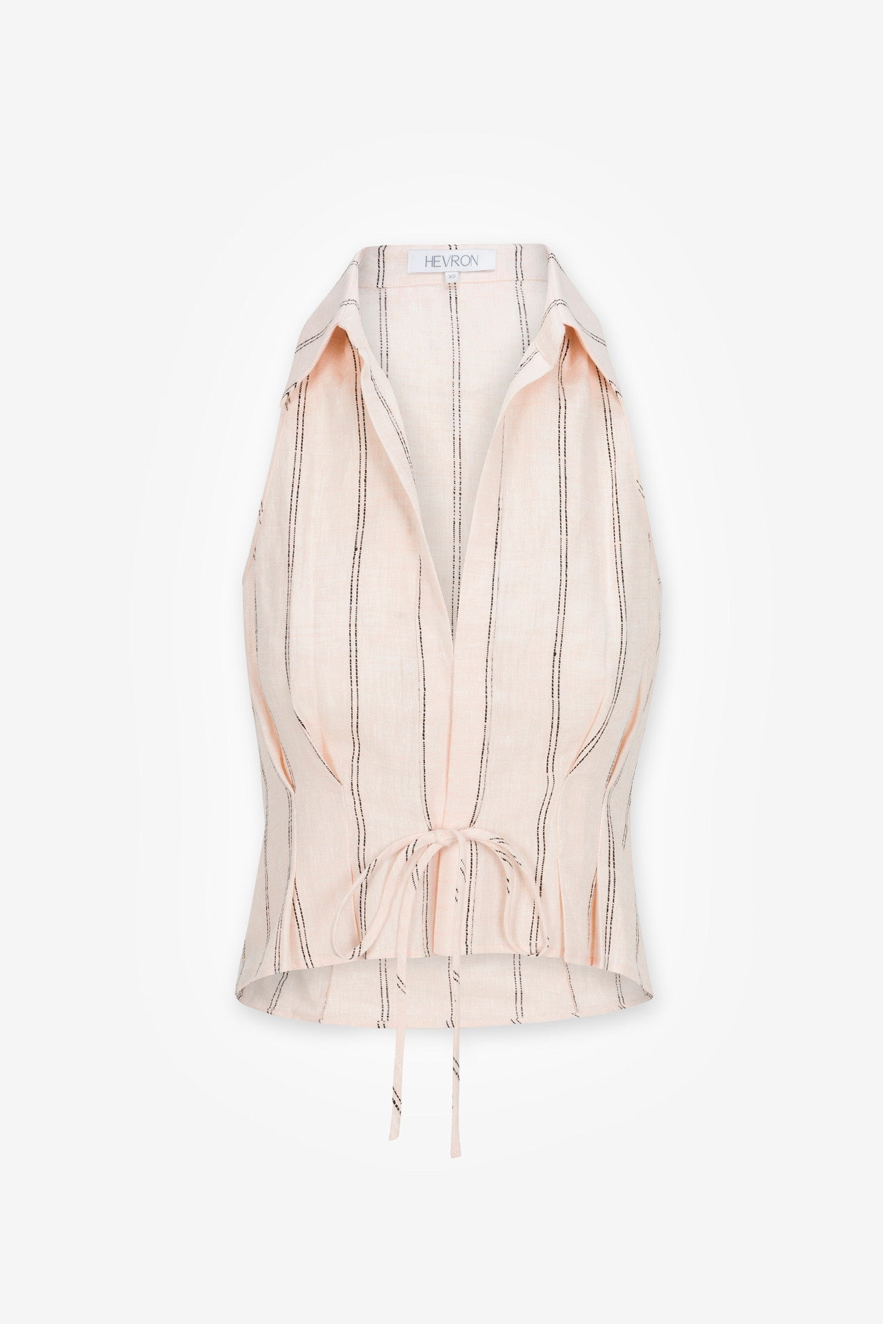 Peach Stripe Linen Vest | HEVRON Sloan Vest